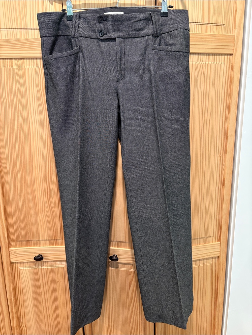 Banana Republic Women's Dark Gray Straight-Leg Dress Trousers